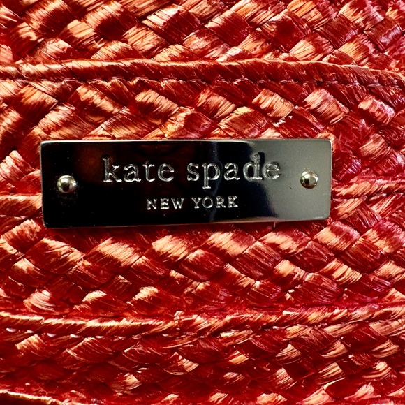 Kate Spade New York Chelsea Market striped straw tote bag with chain-link handle - Picture 10 of 12